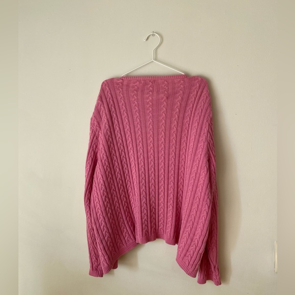 Pink Cable Knit Cardigan - Picture 6 of 7